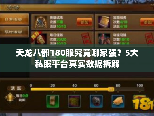 天龙八部180服究竟哪家强？5大私服平台真实数据拆解