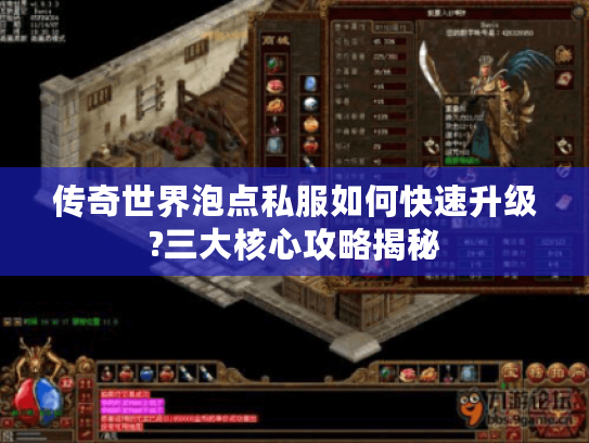 传奇世界泡点私服如何快速升级?三大核心攻略揭秘