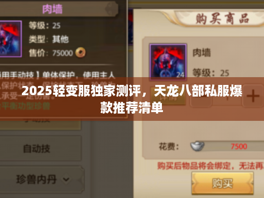 2025轻变服独家测评,天龙八部私服爆款推荐清单 2025轻变服独家测评,天龙八部私服爆款推荐清单