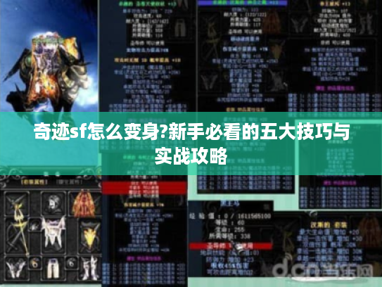 奇迹sf怎么变身?新手必看的五大技巧与实战攻略