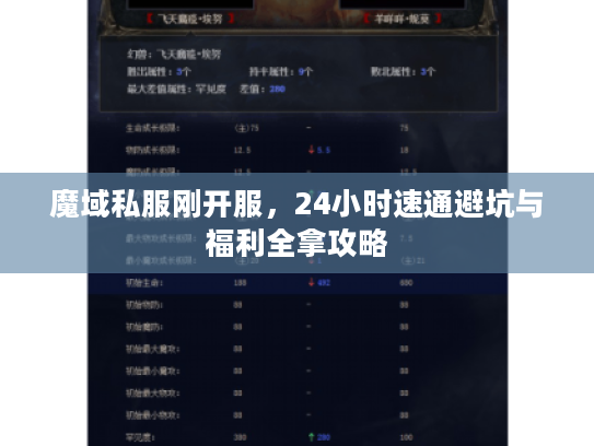 魔域私服刚开服，24小时速通避坑与福利全拿攻略