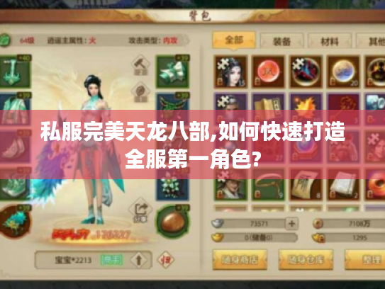 私服完美天龙八部,如何快速打造全服第一角色?