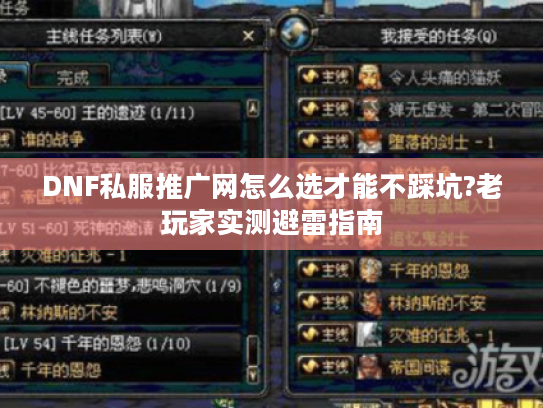 DNF私服推广网怎么选才能不踩坑?老玩家实测避雷指南
