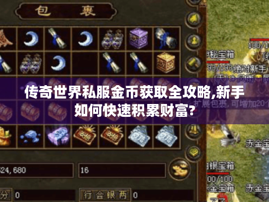 传奇世界私服金币获取全攻略,新手如何快速积累财富?