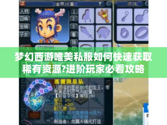 梦幻西游唯美私服如何快速获取稀有资源?进阶玩家必看攻略