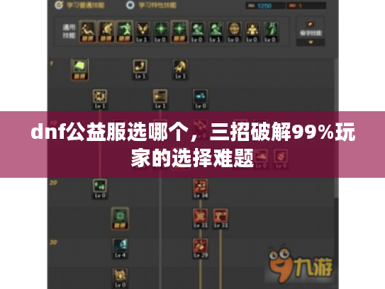 dnf公益服选哪个，三招破解99%玩家的选择难题