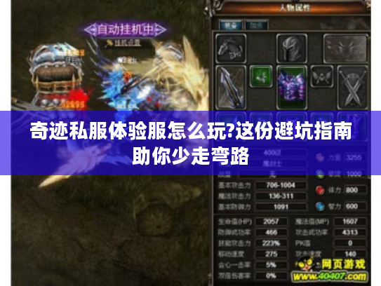 奇迹私服体验服怎么玩?这份避坑指南助你少走弯路