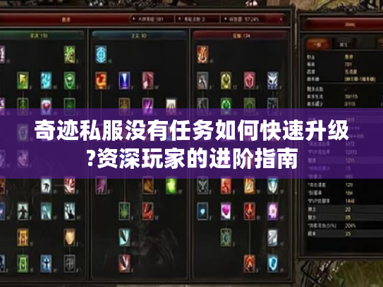 奇迹私服没有任务如何快速升级?资深玩家的进阶指南