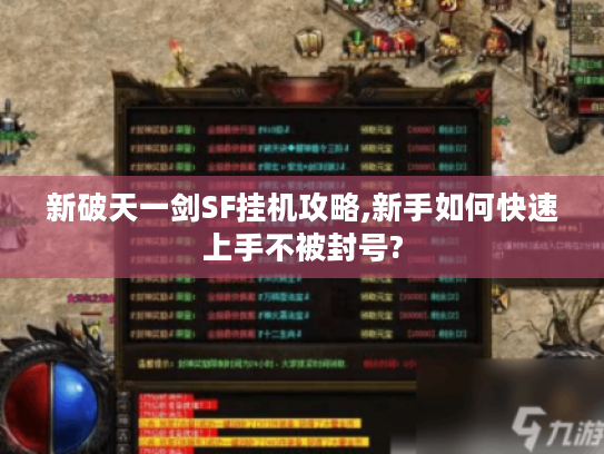 新破天一剑SF挂机攻略,新手如何快速上手不被封号?