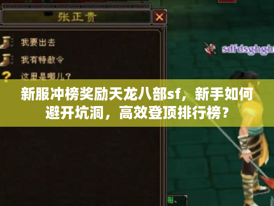 新服冲榜奖励天龙八部sf，新手如何避开坑洞，高效登顶排行榜？