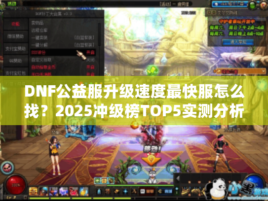 DNF公益服升级速度最快服怎么找?2025冲级榜TOP5实测分析 DNF公益服升级速度最快服怎么找?2025冲级榜TOP5实测分析