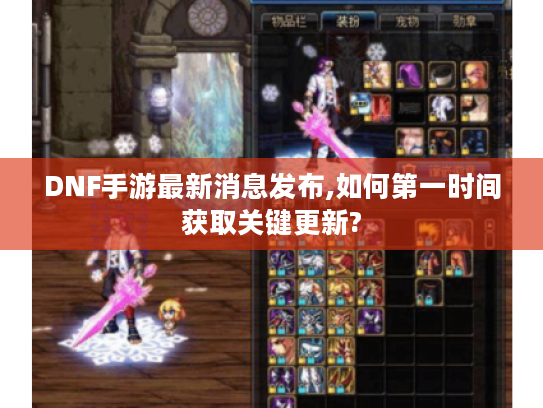 DNF手游最新消息发布,如何第一时间获取关键更新?