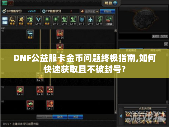 DNF公益服卡金币问题终极指南,如何快速获取且不被封号?