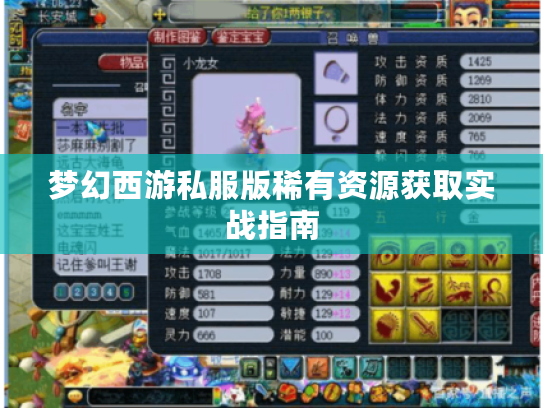 梦幻西游私服版稀有资源获取实战指南
