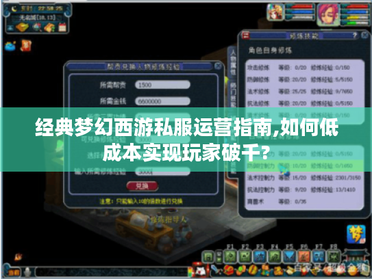 经典梦幻西游私服运营指南,如何低成本实现玩家破千?