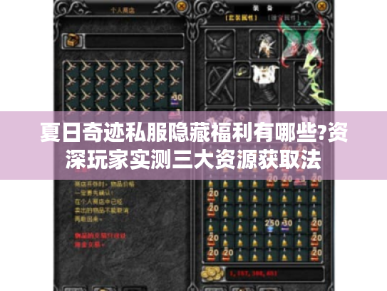 夏日奇迹私服隐藏福利有哪些?资深玩家实测三大资源获取法
