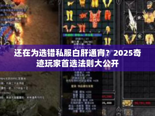还在为选错私服白肝通宵？2025奇迹玩家首选法则大公开