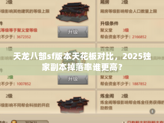 天龙八部sf版本天花板对比,2025独家副本掉落率谁更高? 天龙八部sf版本天花板对比,2025独家副本掉落率谁更高?