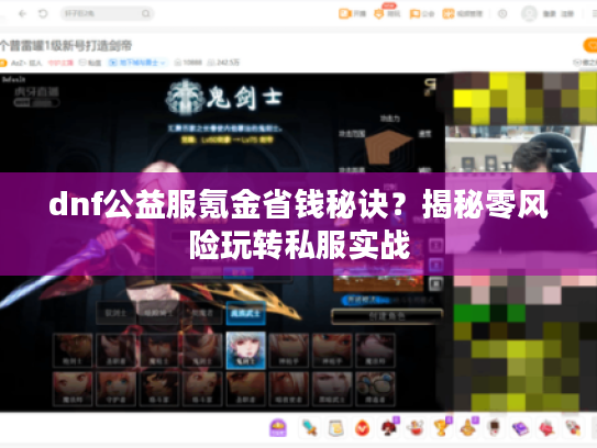 dnf公益服氪金省钱秘诀？揭秘零风险玩转私服实战