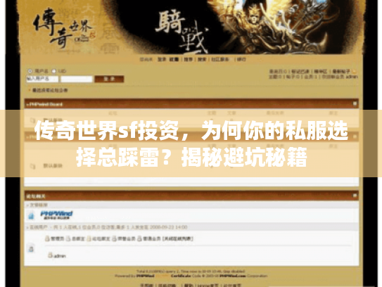 传奇世界sf投资，为何你的私服选择总踩雷？揭秘避坑秘籍
