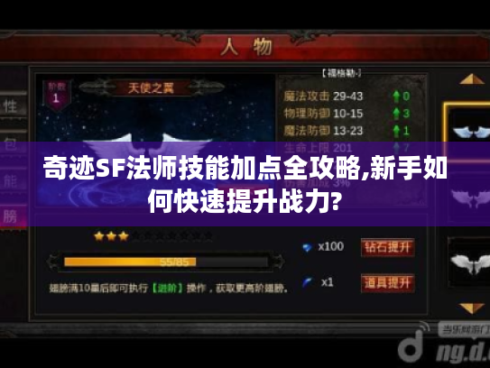 奇迹SF法师技能加点全攻略,新手如何快速提升战力?