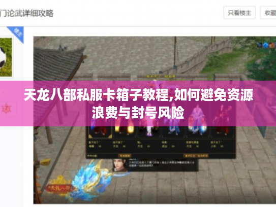 天龙八部私服卡箱子教程,如何避免资源浪费与封号风险