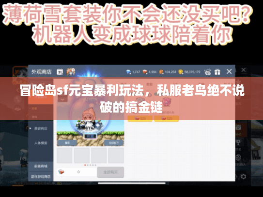 冒险岛sf元宝暴利玩法，私服老鸟绝不说破的搞金链