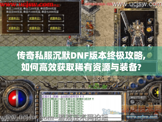 传奇私服沉默DNF版本终极攻略,如何高效获取稀有资源与装备?