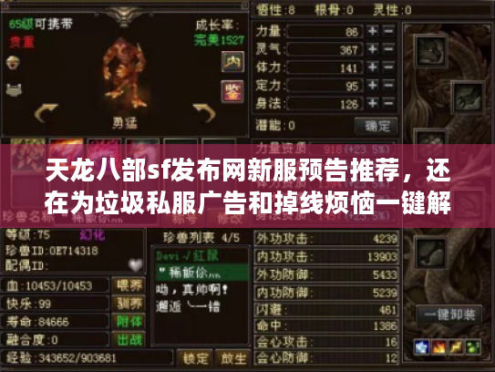 天龙八部sf发布网新服预告推荐，还在为垃圾私服广告和掉线烦恼一键解决？