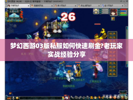梦幻西游03版私服如何快速刷金?老玩家实战经验分享