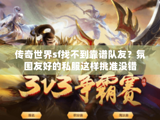 传奇世界sf找不到靠谱队友？氛围友好的私服这样挑准没错