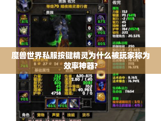 魔兽世界私服按键精灵为什么被玩家称为效率神器?