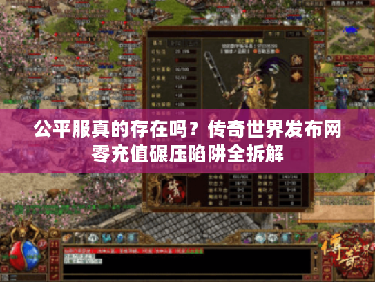 公平服真的存在吗？传奇世界发布网零充值碾压陷阱全拆解