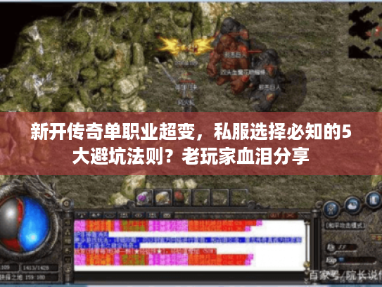 新开传奇单职业超变，私服选择必知的5大避坑法则？老玩家血泪分享