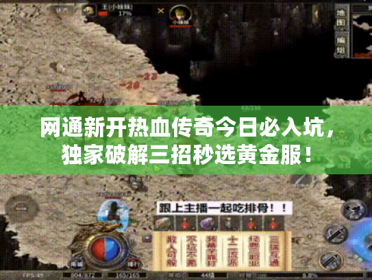 网通新开热血传奇今日必入坑，独家破解三招秒选黄金服！