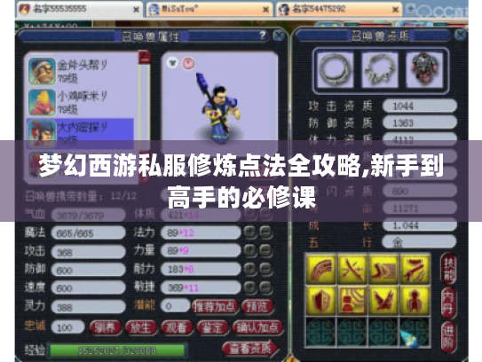 梦幻西游私服修炼点法全攻略,新手到高手的必修课