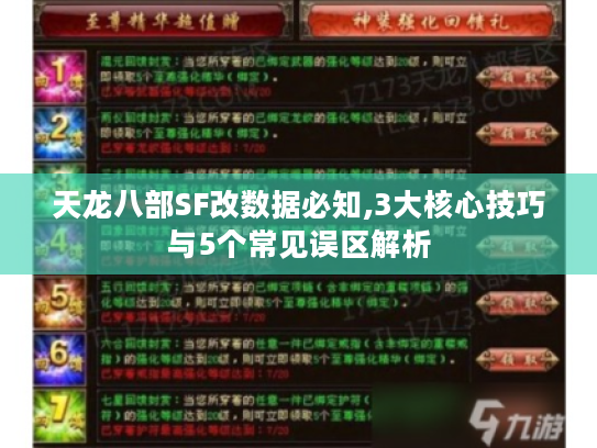 天龙八部SF改数据必知,3大核心技巧与5个常见误区解析