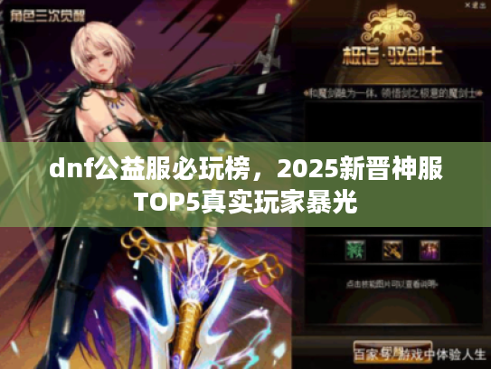 dnf公益服必玩榜，2025新晋神服TOP5真实玩家暴光