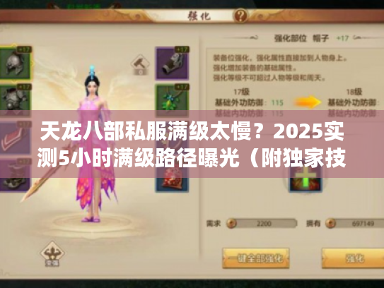 天龙八部私服满级太慢？2025实测5小时满级路径曝光（附独家技巧）