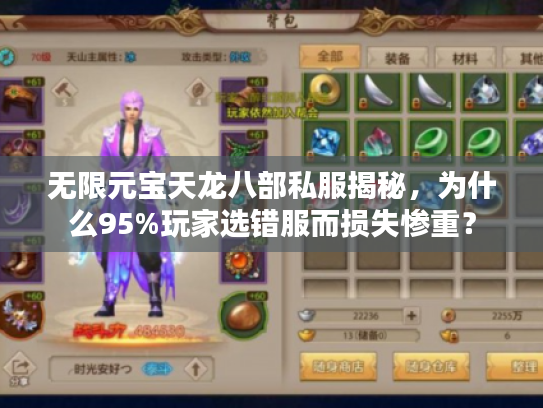 无限元宝天龙八部私服揭秘，为什么95%玩家选错服而损失惨重？