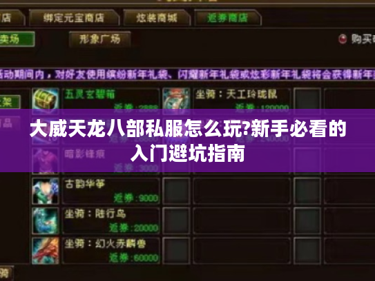 大威天龙八部私服怎么玩?新手必看的入门避坑指南