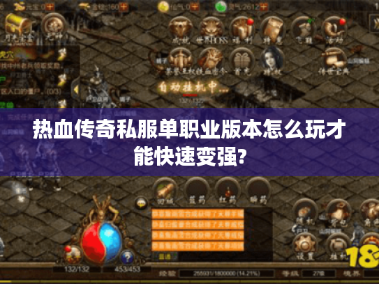 热血传奇私服单职业版本怎么玩才能快速变强?