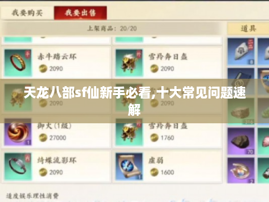 天龙八部sf仙新手必看,十大常见问题速解