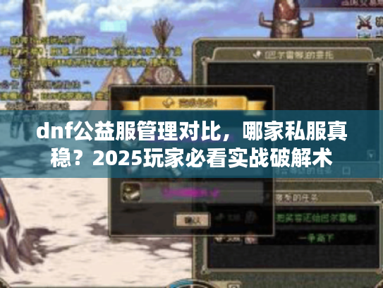 dnf公益服管理对比，哪家私服真稳？2025玩家必看实战破解术