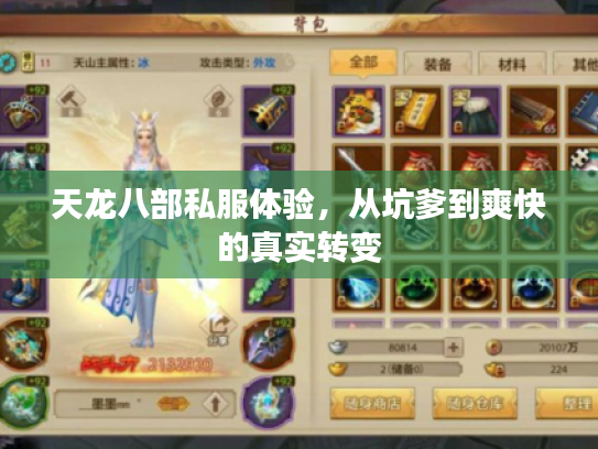 天龙八部私服体验，从坑爹到爽快的真实转变