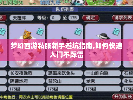 梦幻西游私服新手避坑指南,如何快速入门不踩雷