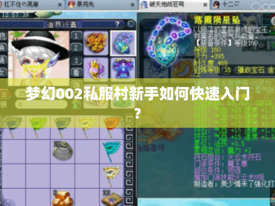 梦幻002私服村新手如何快速入门?