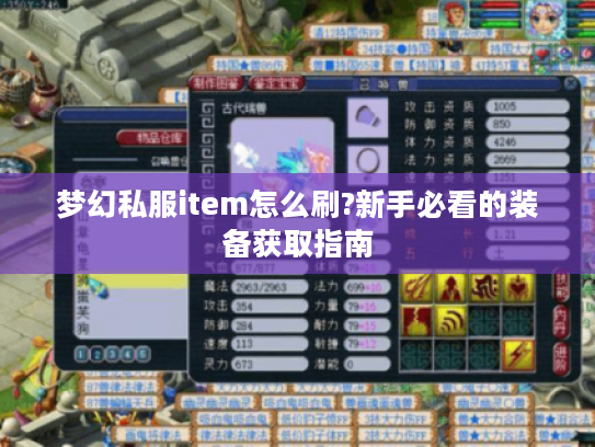 梦幻私服item怎么刷?新手必看的装备获取指南