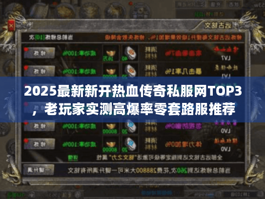 2025最新新开热血传奇私服网TOP3，老玩家实测高爆率零套路服推荐