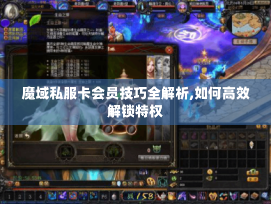 魔域私服卡会员技巧全解析,如何高效解锁特权